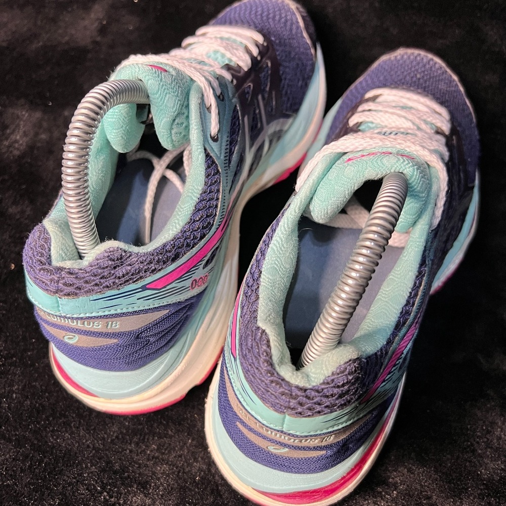 Asics Gel-Cumulus 18 T6C8N Womens 8 Athletic Running Shoes Blue Lace Up Sneakers - Picture 6 of 7